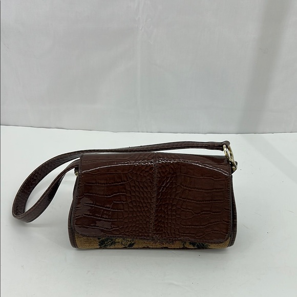 Vintage Liz Claiborne Elegant Brown Floral Tapestry Women's Bag - Picture 4 of 5